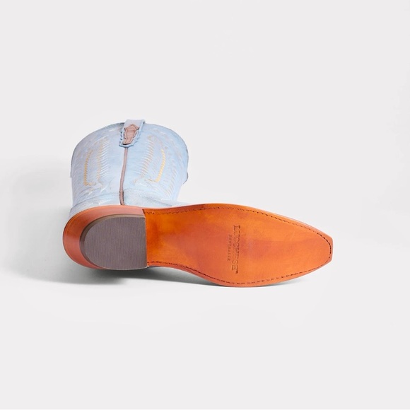 Lucchese Indigo Blue Priscilla Shimmer Boots - Picture 5 of 12